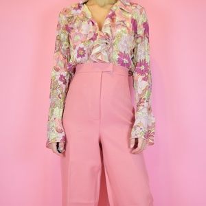 vintage 60s muted pink high waisted pants